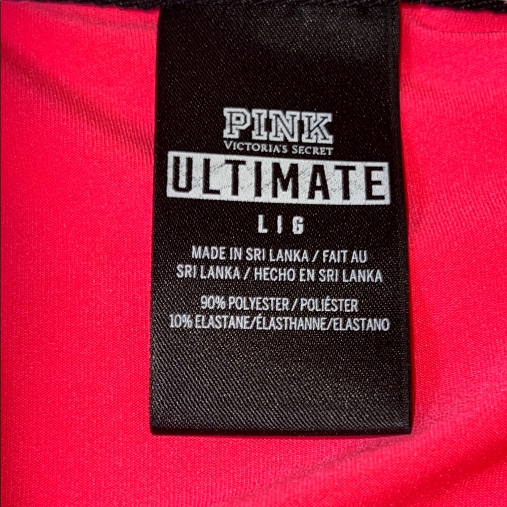 Victoria's Secret Women’s PINK Ultimate Neon Pink 1/2 Zip Pullover Activewear L - Picture 3 of 15